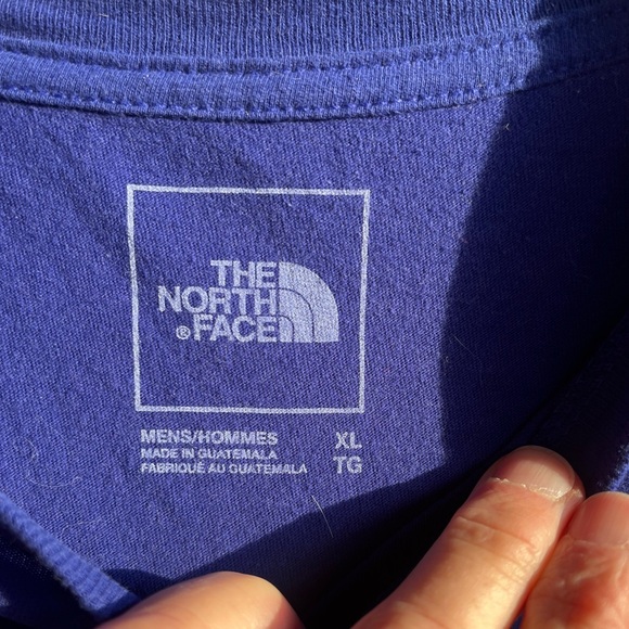 The North Face men’s XL long sleeve purple and silver 100% cotton tee shirt EUC - Picture 5 of 8